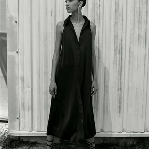 Zara satin effect shirt dress